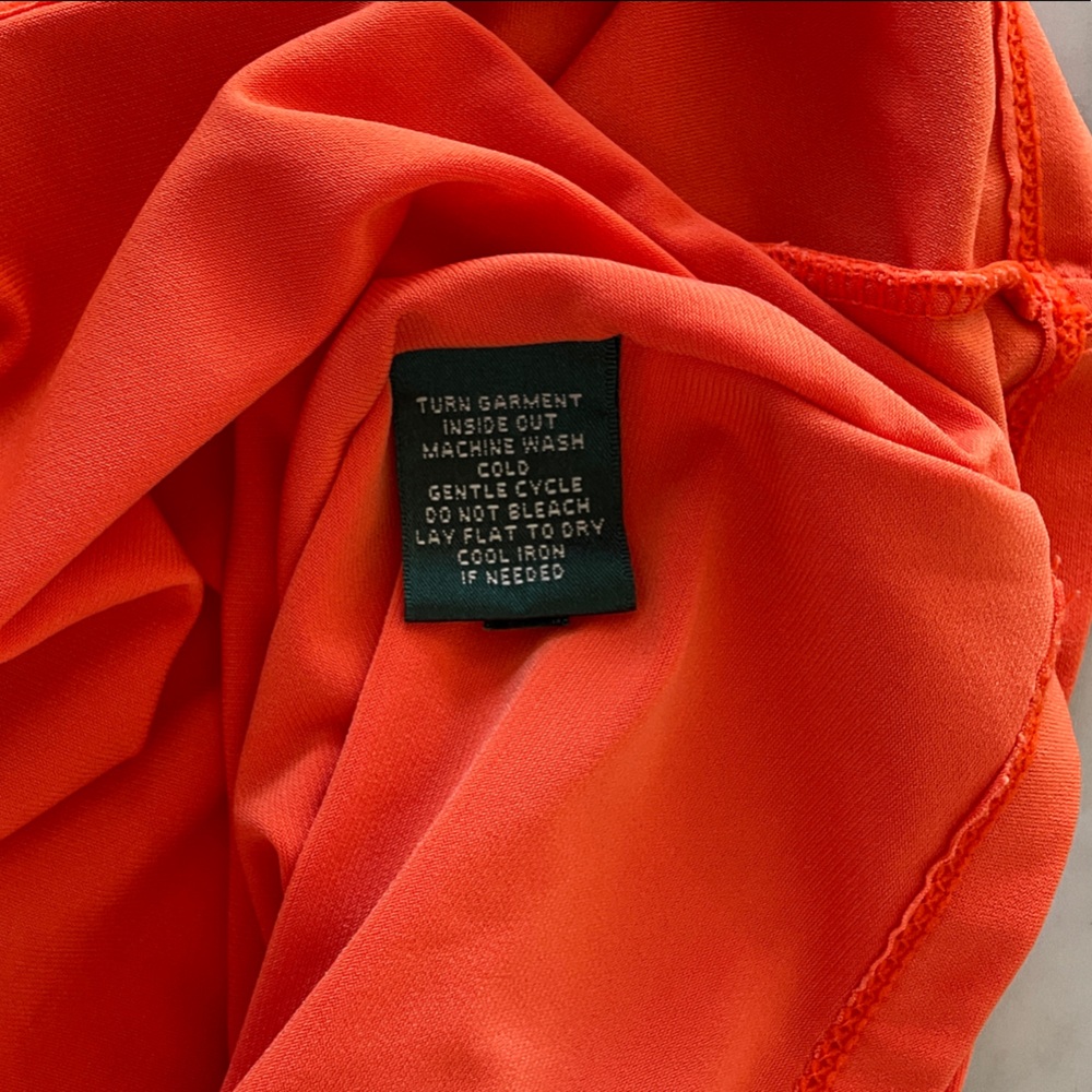LAUREN RALPH LAUREN Bright Orange Sleeveless V-Neck Tank Top PM - Picture 10 of 16